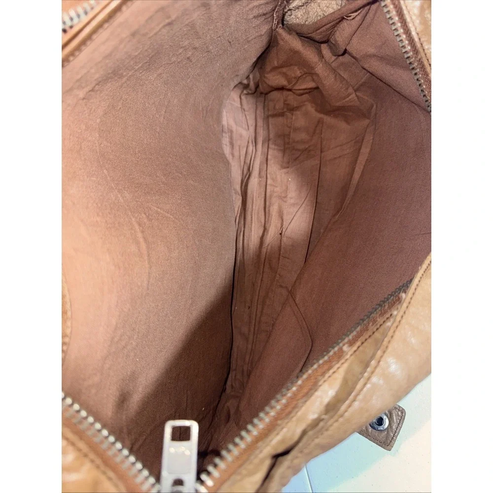 Vintage Hollies Stockholm  Leather Messenger Bag Distressed Tan Patinaed BOHO
